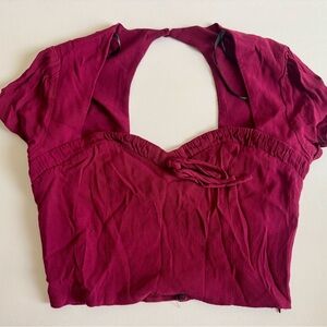 Womens Purple Cap Sleeve Top